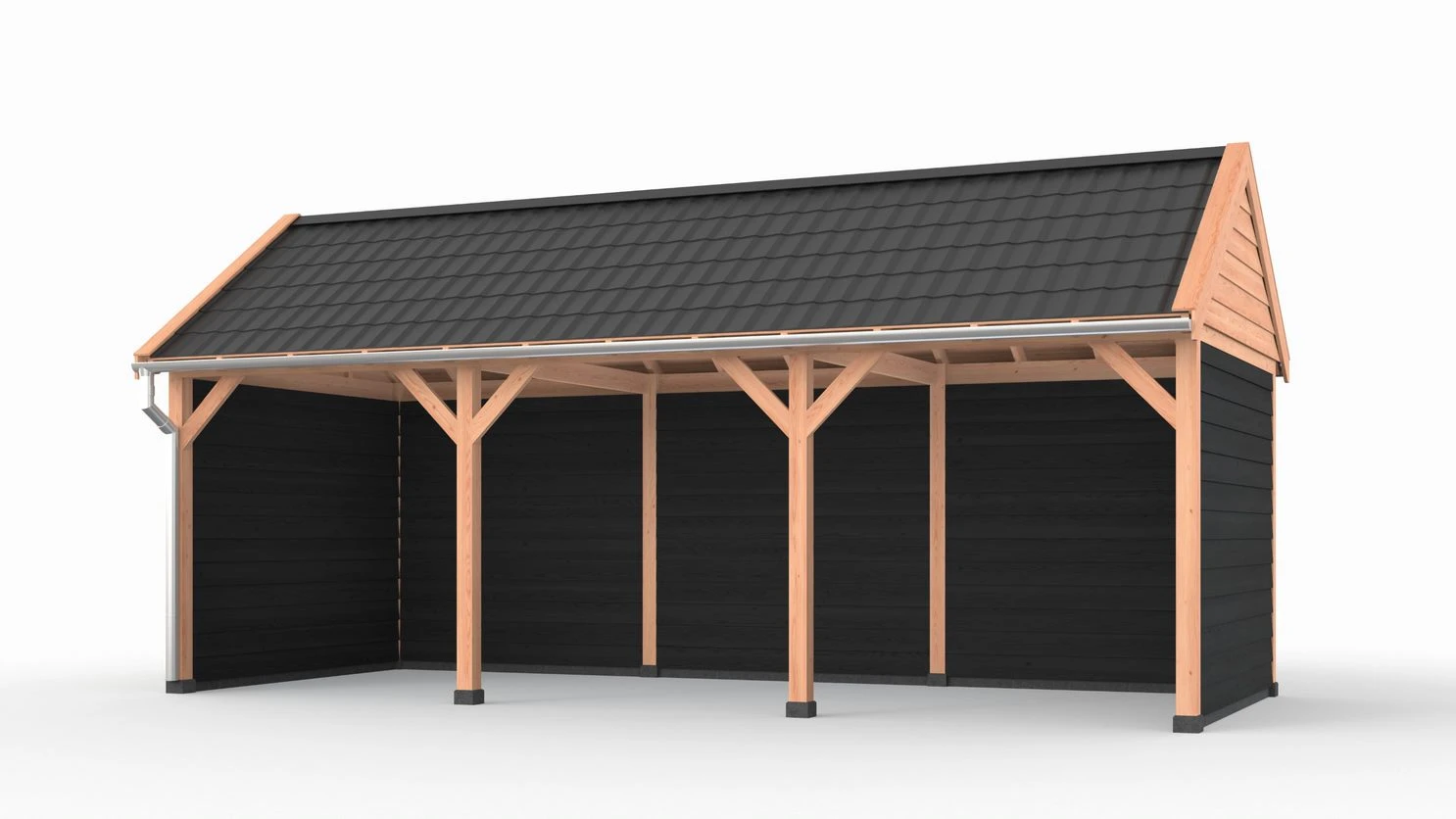 Douglas DIY overkapping, 750 x 300, met achterwand en twee zijwanden, Westwood - Afbeelding 3